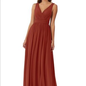 NWT Azazie Rust Kora Dress
